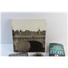 Image 6 : (4) Books, Bridge View Art Print 12'' x 12''. Brass Ash Tray and Audio CDs