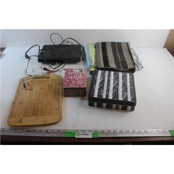 CD/DVD Player - As Is, Storage Tins, Cutting Board and Mats