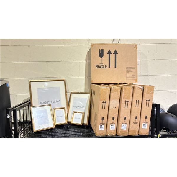 LOT OF 6 BOXES OF ASSORTED SIZE PICTURE FRAMES