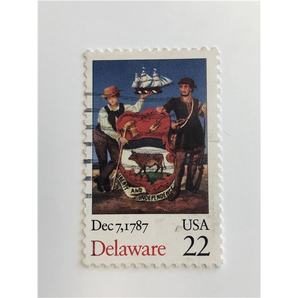 1987 22c Delaware Bicentenary Statehood Stamp