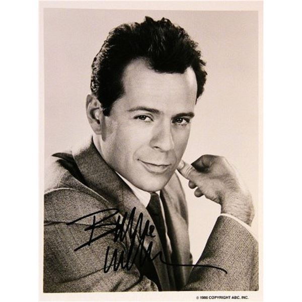 Bruce Willis signed Moonlighting photo