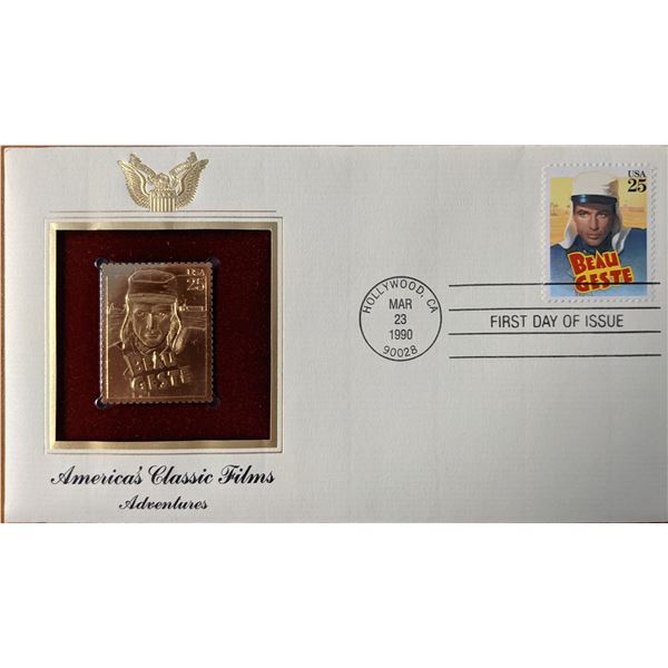 Americas Classic Films Adventures Gold Stamp Replica First Day Cover