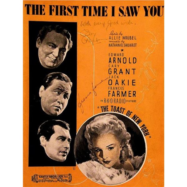Cary Grant and Frances Farmer signed sheet music