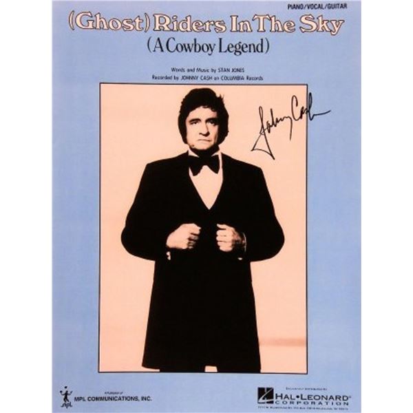 Johnny Cash signed sheet music