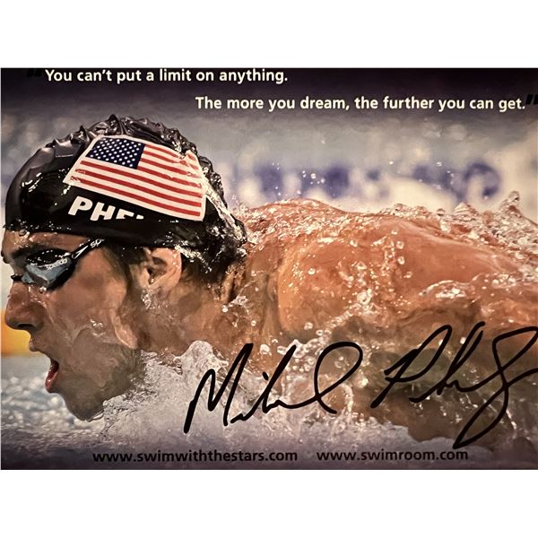 Michael Phelps facsimile signed photo. 8x10 inches