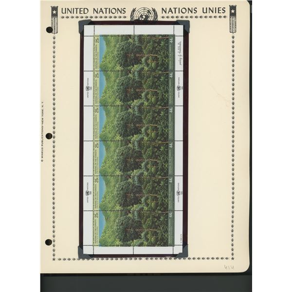 United Nations New York Survival of the Forest Stamp Sheet