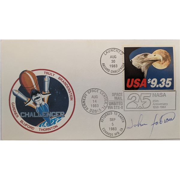 John M. Fabian Signed NASA 25th Anniversary Challenger First Day Cover