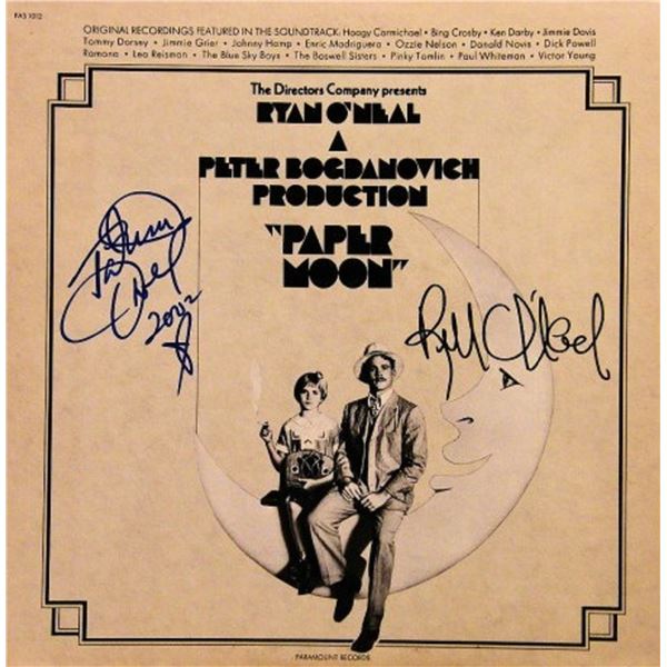 Tatum O'Neal and Ryan O'Neal signed "Paper Moon" soundtrack album