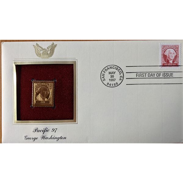 Pacific 97 George Washington Gold Stamp Replica First Day Cover
