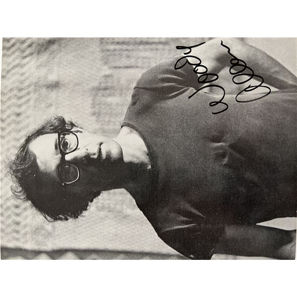 Woody Allen signed postcard