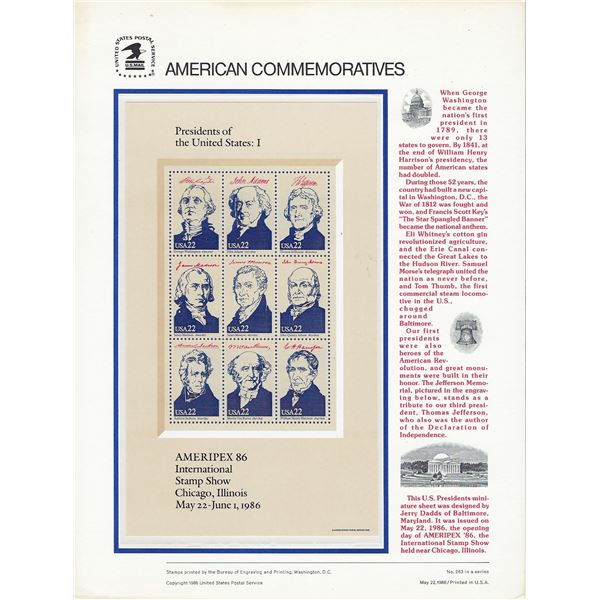 American Commemorative Stamps: Presidents of the United States Part I