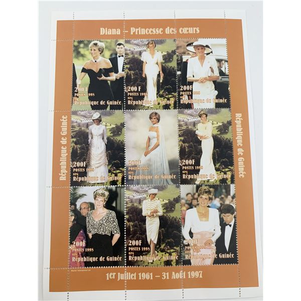 Diana Princess of Wales commemorative stamp set