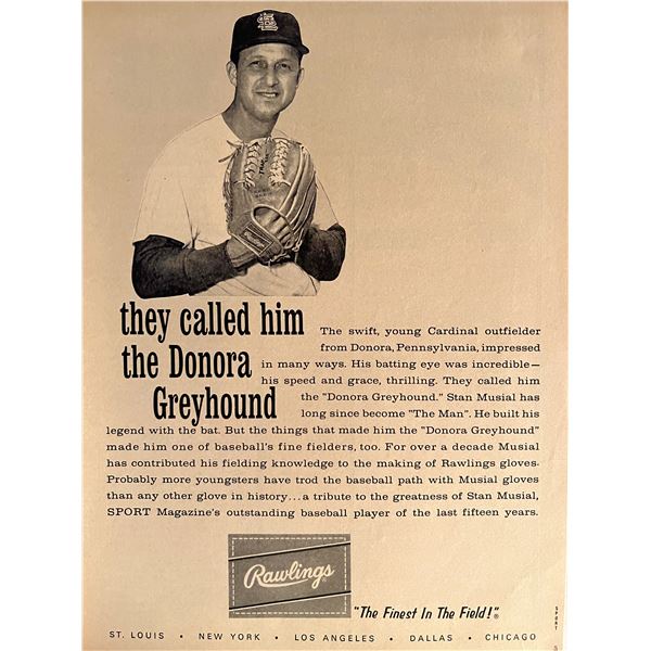 Stan Musial Rawlings magazine ad
