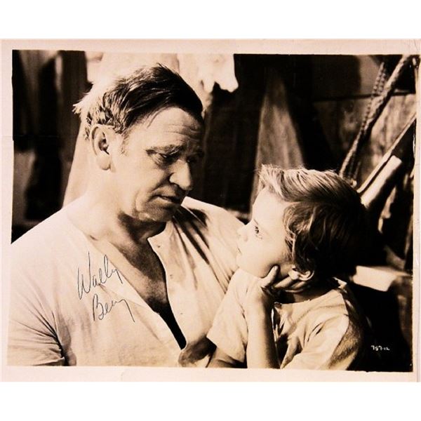 Wally Beery signed portrait photo