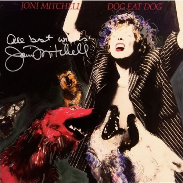 Joni Mitchell signed Dog Eat Dog album