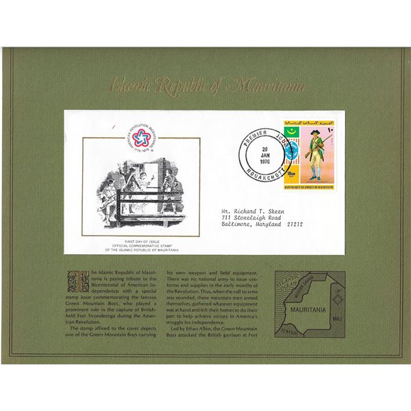 Islamic Republic of Mauritania - American Bicentennial Commemorative FDC
