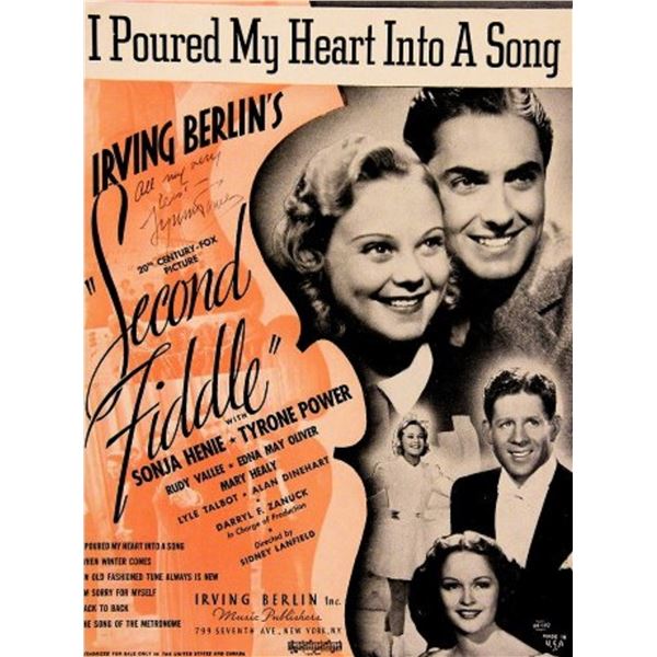 Tyrone Power signed sheet music