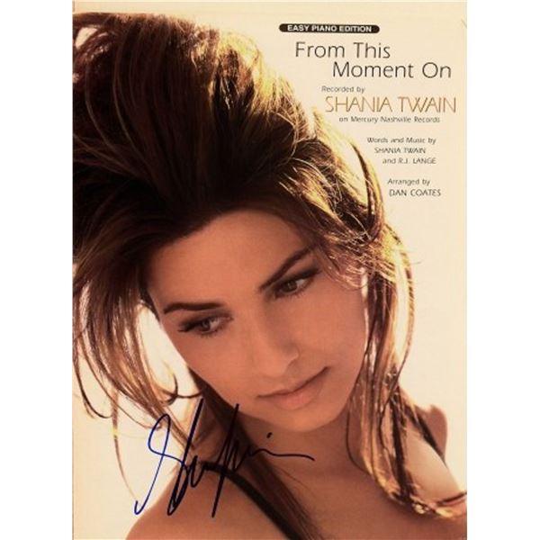 Shania Twain signed sheet music