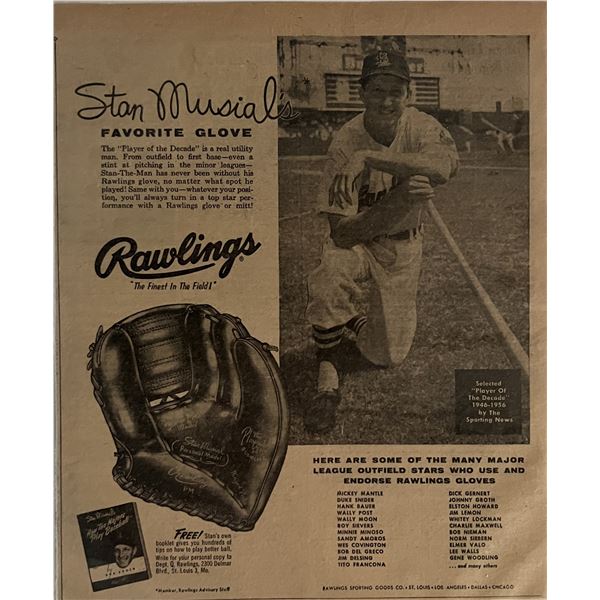 Stan Musial Rawlings magazine ad