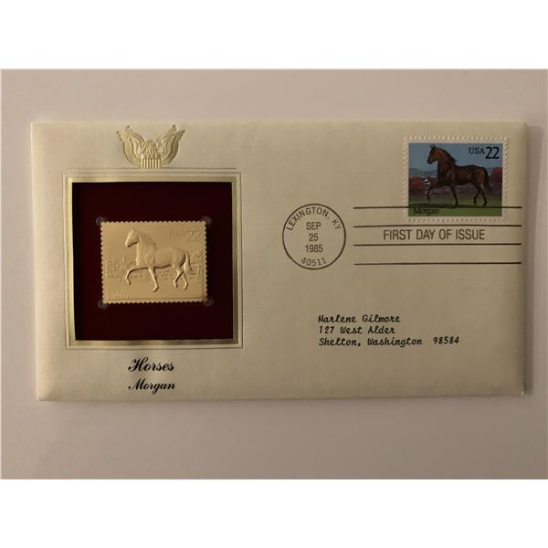 Horses: Morgan - First Day Cover - Lexington, KY. - 1985