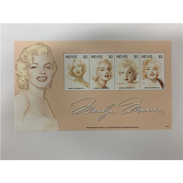 Marilyn Monroe Nevis stamp sheet