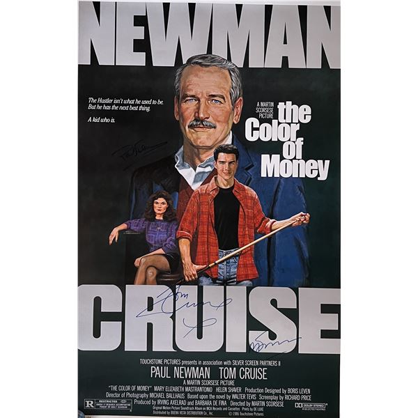 The Color of Money cast signed movie poster