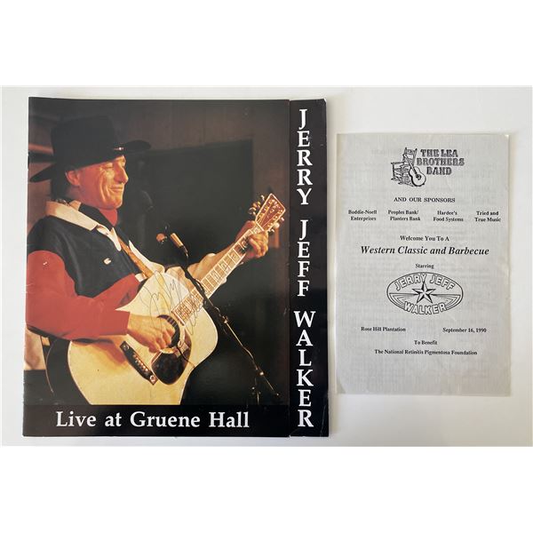 Jerry Jeff Walker signed concert booklet