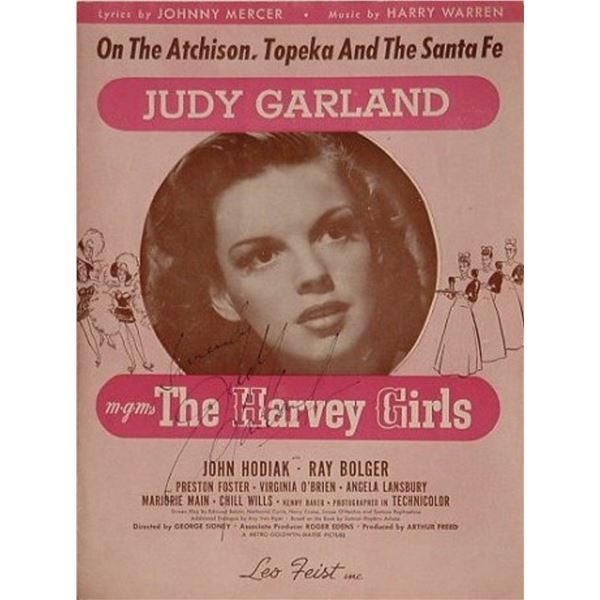 Judy Garland signed sheet music