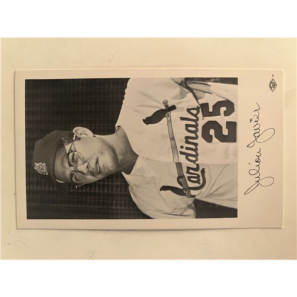 Julian Javier facsimile signed photo. 3x5 inches