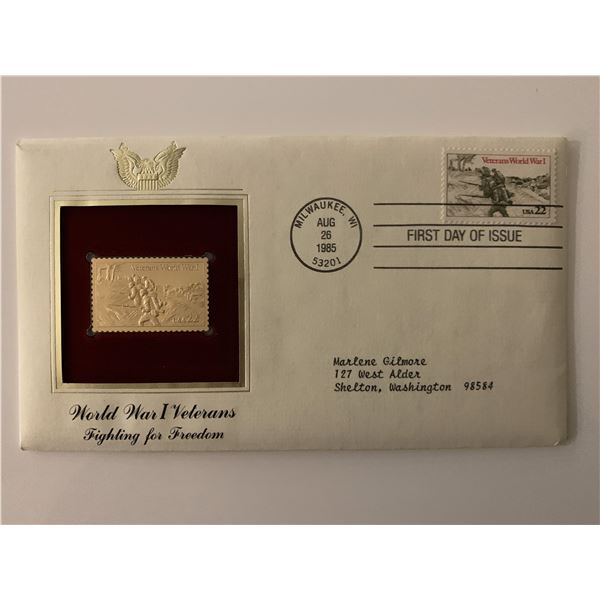 World War I Veterans - First Day Cover - Milwaukee, WI. - 1985