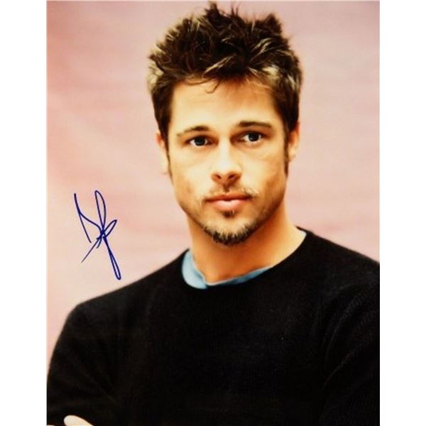 Brad Pitt signed portrait photo