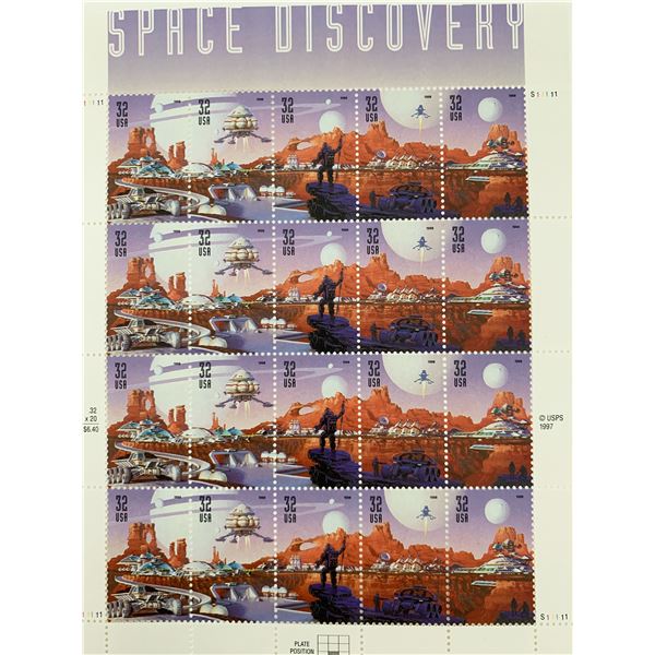 USPS Space Discovery - Sheet of Twenty 32 Cent Stamps Scott 3238