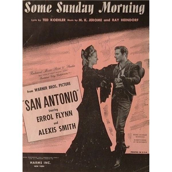 Errol Flynn signed sheet music