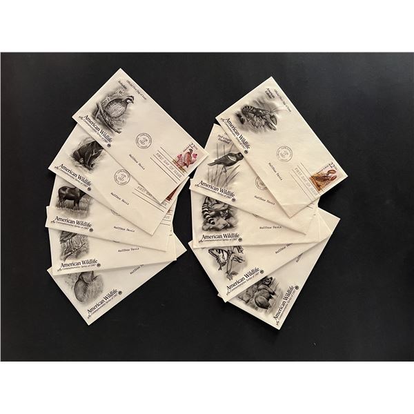 Lot of 10 American Wildlife FDC's