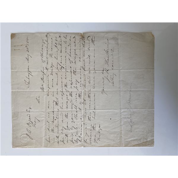 J.R Hawkins  signed letter