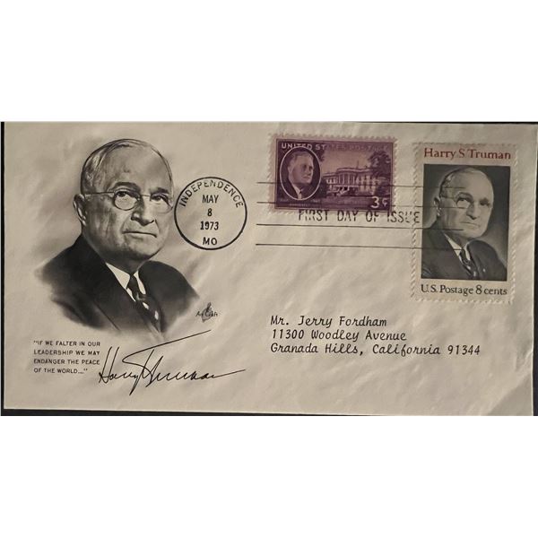 Harry Truman facsimile signed FDC