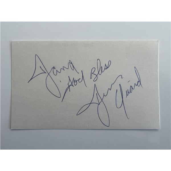 Dennis Quaid signed note