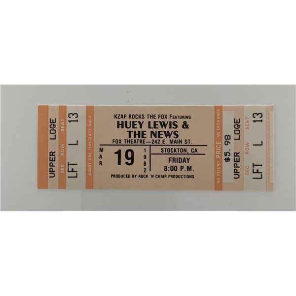 Huey Lewis ticket Fox Theatre