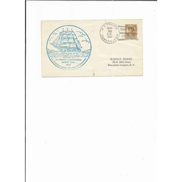 U.S. Frigate Constitution - First Day Cover - San Francisco - 1933
