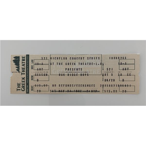 Oak Ridge Boys ticket Greek Theatre 05/21/83