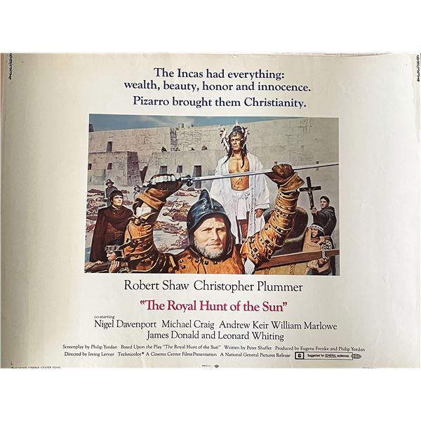 The Royal Hunt of the Sun 1969 vintage movie poster
