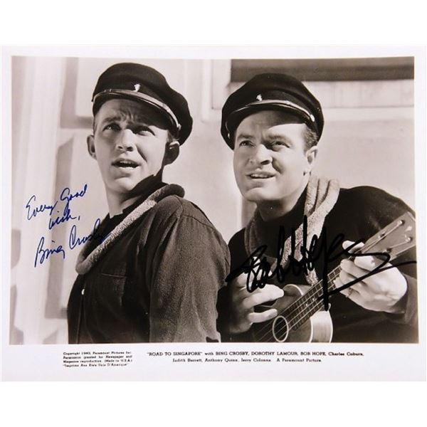 Bing Crosby and Bob Hope signed movie photo