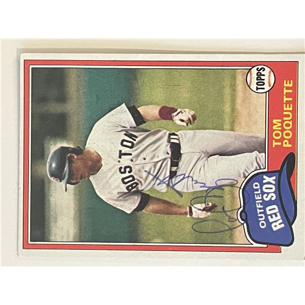Boston Red Sox Tom Poquette Topps #153 signed trading card