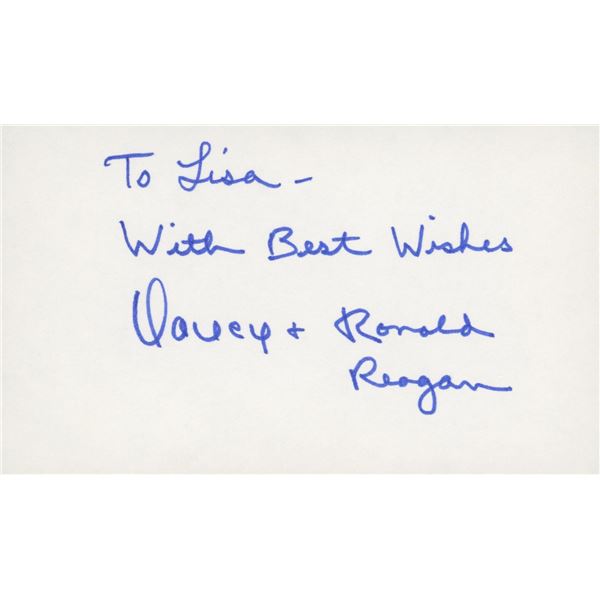 Nancy and Ronald Reagan signed note