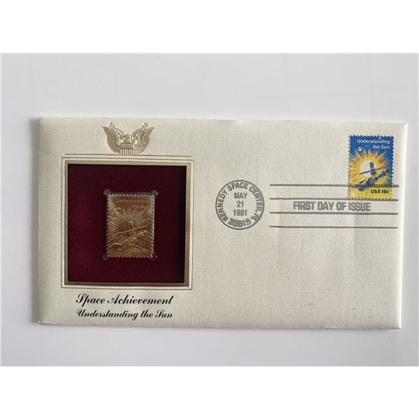 Space Achievement Understanding the Sun Gold Stamp Replica First Day Cover