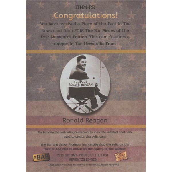 Ronald Reagan newspaper relic