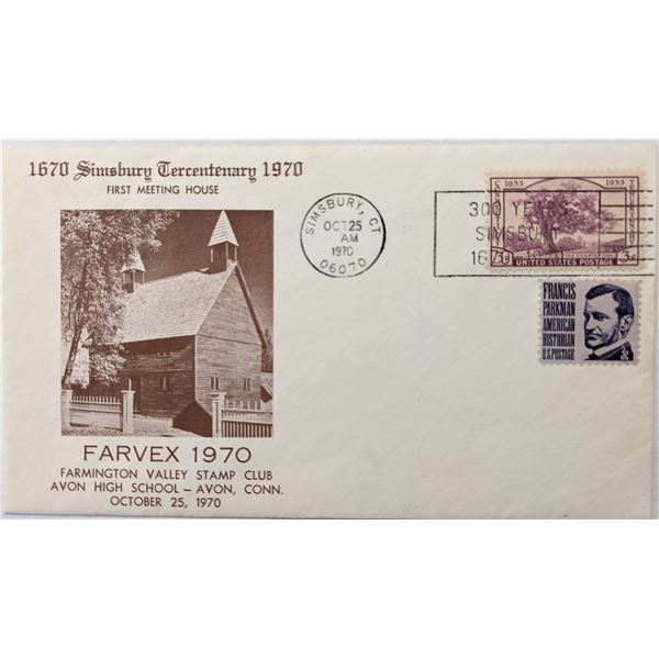Farvex 1970 Simsbury Tercentenary First Day Cover
