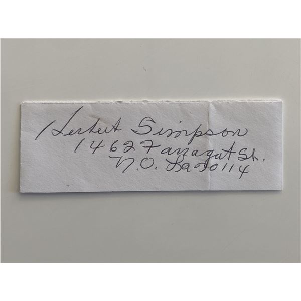Herbert Simpson original signature
