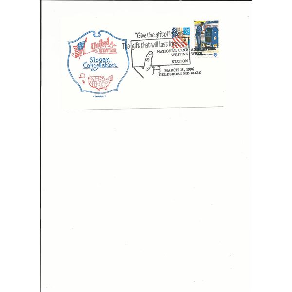 Goldsboro, MD - First Day Cover - National Card and Letter Writing Week - 1996
