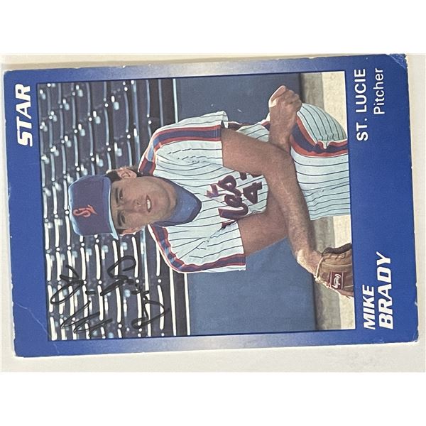 St. Lucie Mets Mike Brady 1990 The Star #1 signed trading card